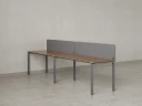 Бенч-система в 1 ряд, 2 рабочих места 2 тканевых экранов 2000x600x750 RM167-3-20x6 Дуб Юстус/Серый