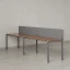 Бенч-система в 1 ряд, 2 рабочих места 2 тканевых экранов 2000x600x750 RM167-3-20x6 Дуб Юстус/Серый