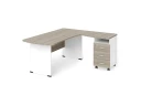 BRL RB005-140х160R Угловое рабочее место правое 1400х1600х740 Шорвуд/Белый