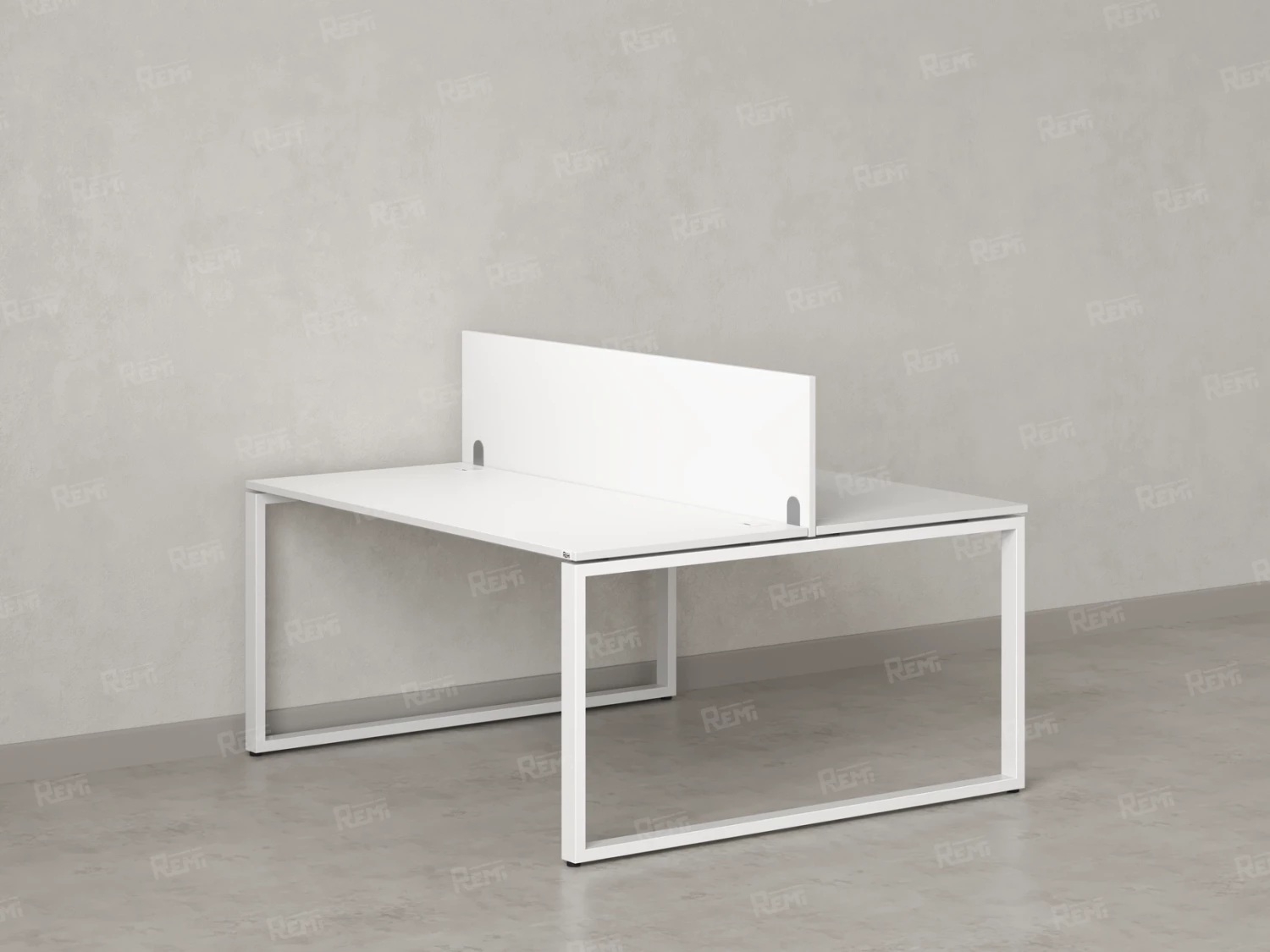 Бенч-система, 2 рабочих места, с одним экраном ЛДСП 1000x1600x750 RM169-2-10x16 Белый/Белый