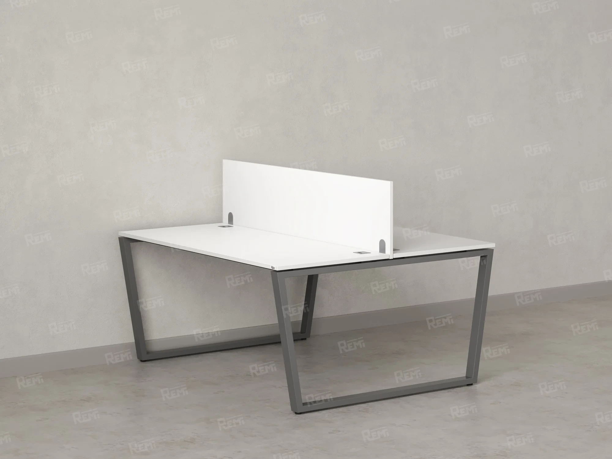 Бенч-система, 2 рабочих места, с одним экраном ЛДСП 1000x1600x750 RM172-2-10x16 Белый/Серый