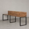 Бенч-система в 1 ряд, 2 рабочих места 2 ЛДСП экранов 2400x800x750 RM168-4-24x8 Дуб Юстус/Черный