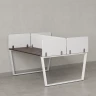 Бенч-система, 2 рабочих места, 5 тканевых экранов 1000x1200x750 RM172-3-10x12 Дуб Апрельский шоколад/Белый