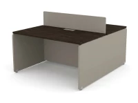 Двусторонний бенч RAC009 на 2 места, с экраном, без заглушек 140x160x73,5см Дуб Термо/Серый камень, Серия Аккорд / Accord