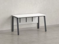 Стол прямой, Л-опора, экран ЛДСП,парящая стол-ца 1000x600x750 RM009-10x6 Белый/Серый