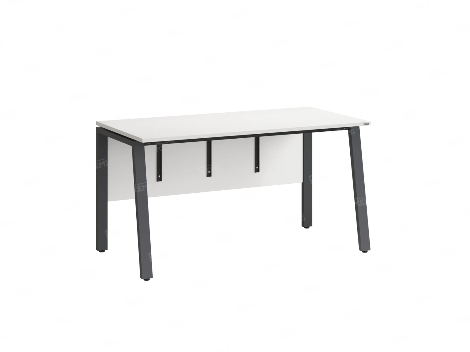 Стол прямой, Л-опора, экран ЛДСП,парящая стол-ца 800x800x750 RM009-8x8 Белый/Серый