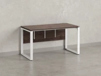 Стол прямой, О-опоры, экран ЛДСП,парящая стол-ца 1800x600x750 RM008-18x6 Дуб Апрельский шоколад/Белый