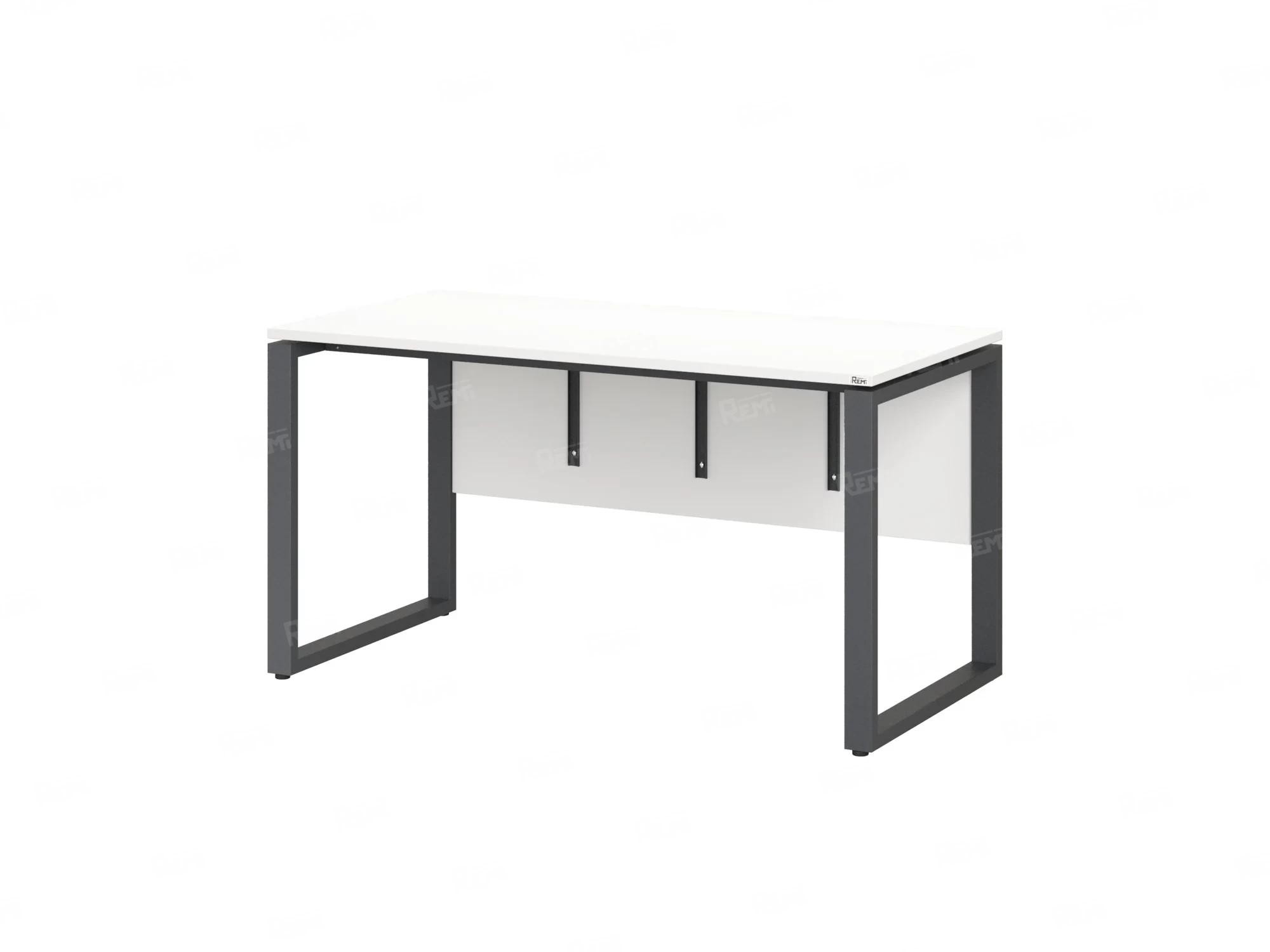 Стол прямой, О-опоры, экран ЛДСП,парящая стол-ца 800x700x750 RM008-8x7 Белый/Серый