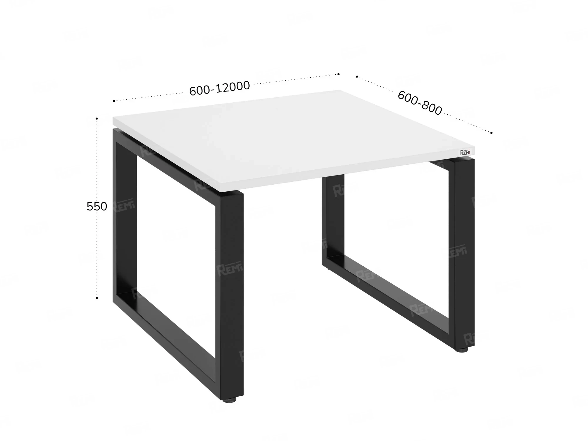 Журнальный стол с полкой 600x600x550 RM182-6x6 Белый/Черный