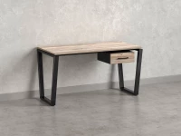 Стол прямой с подвесной тумбой, U-опора 2000x800x750 RM034-20x8 Дуб Маувелла/Черный