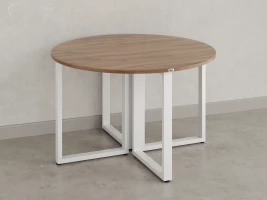 Круглый стол на О-образных опорах 1500x1500x750 RM187-15x15 Дуб Юстус/Белый