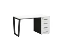 Стол прямой с тумбой на U-образных опоре, правый 1800x700x750 RM101-18x7 Белый/Черный