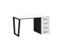 Стол прямой с тумбой на U-образных опоре, правый 1800x700x750 RM101-18x7 Белый/Черный