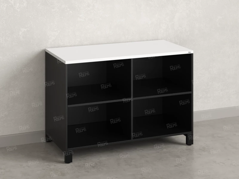 Стеллаж низкий, 4 ячейки 1200х600х850 RM145-12x6 Белый/Черный