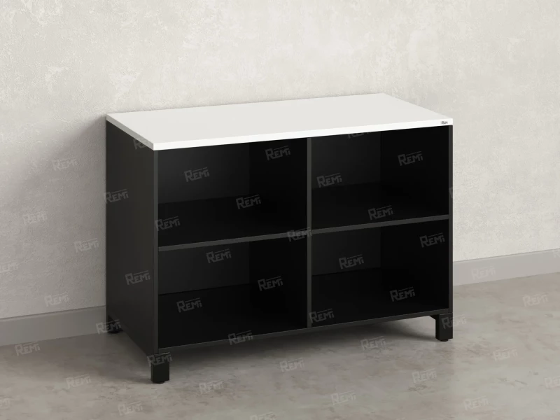 Стеллаж низкий, 4 ячейки 1200х600х850 RM145-12x6 Белый/Черный