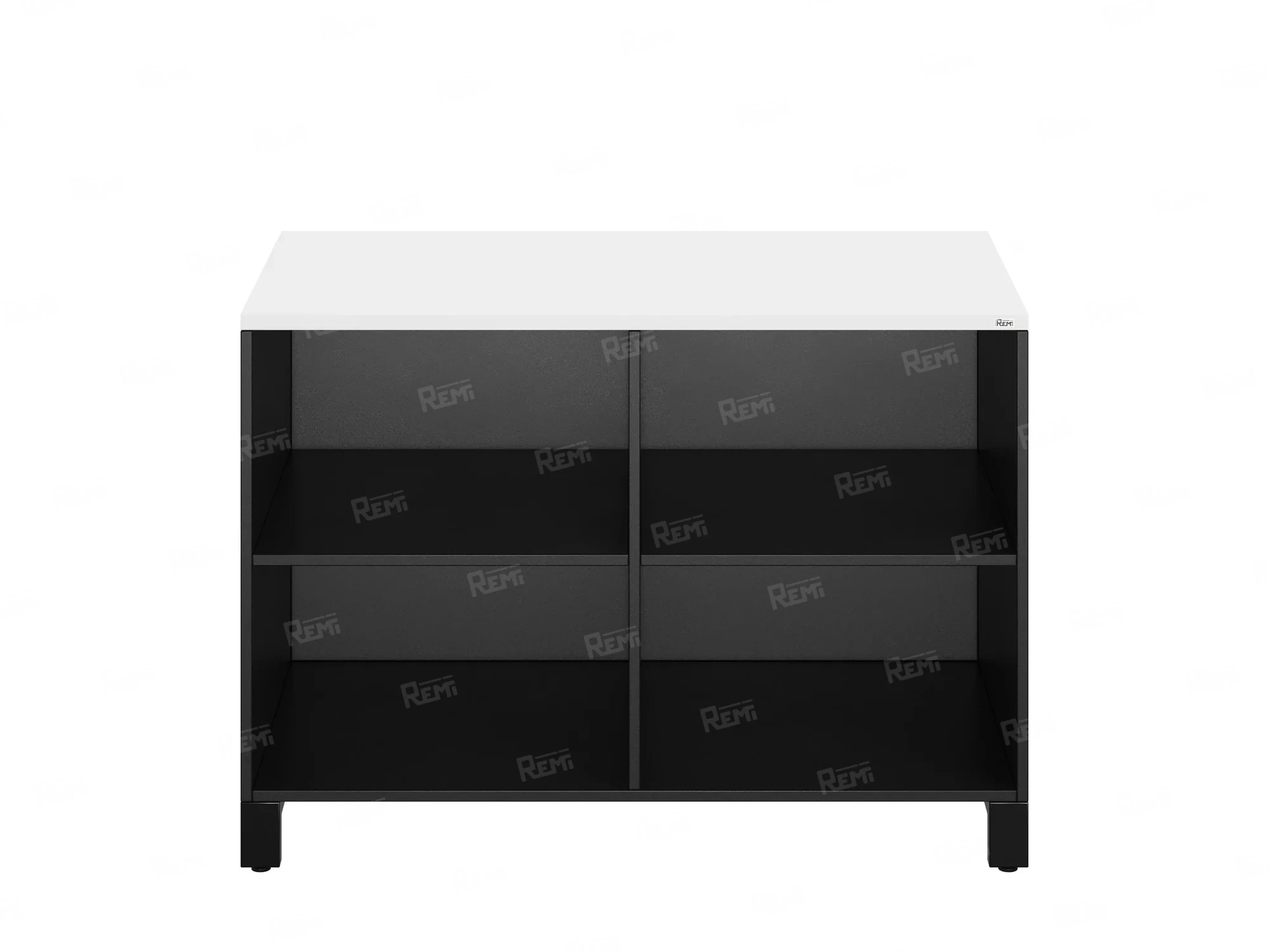 Стеллаж низкий, 4 ячейки 1200х600х850 RM145-12x6 Белый/Черный