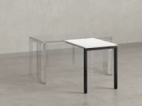 Брифинг прямой, с парящей столешнецей, на П-образном каркасе 1300x600x750 RM070-13x6 Белый/Черный