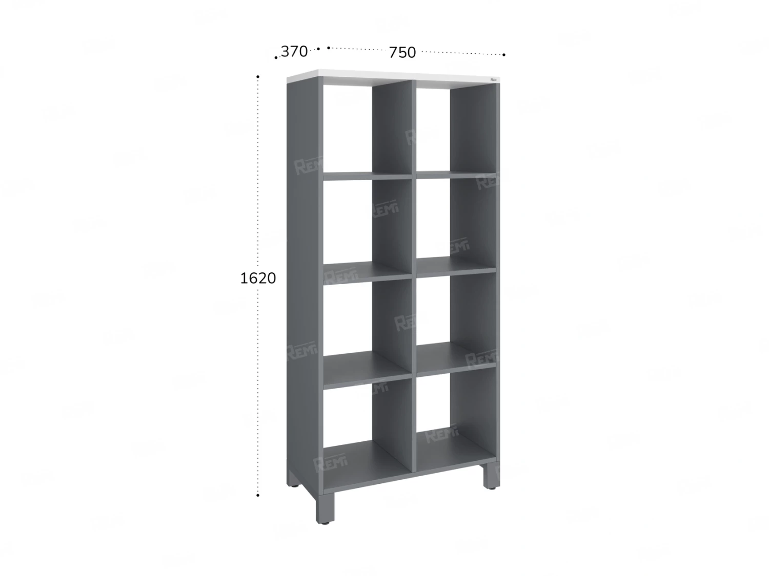 Стеллаж, 8 ячеек 750х370х1620 RM139-75x37 Серый/Серый