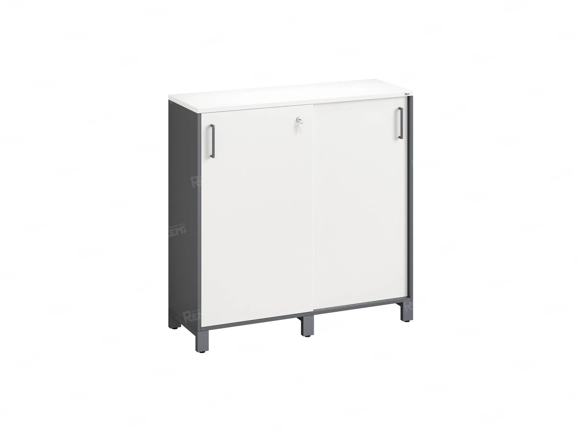 Шкаф-купе низкий, 3 полки 1200x420x1200 RM128-120x42 Белый/Серый