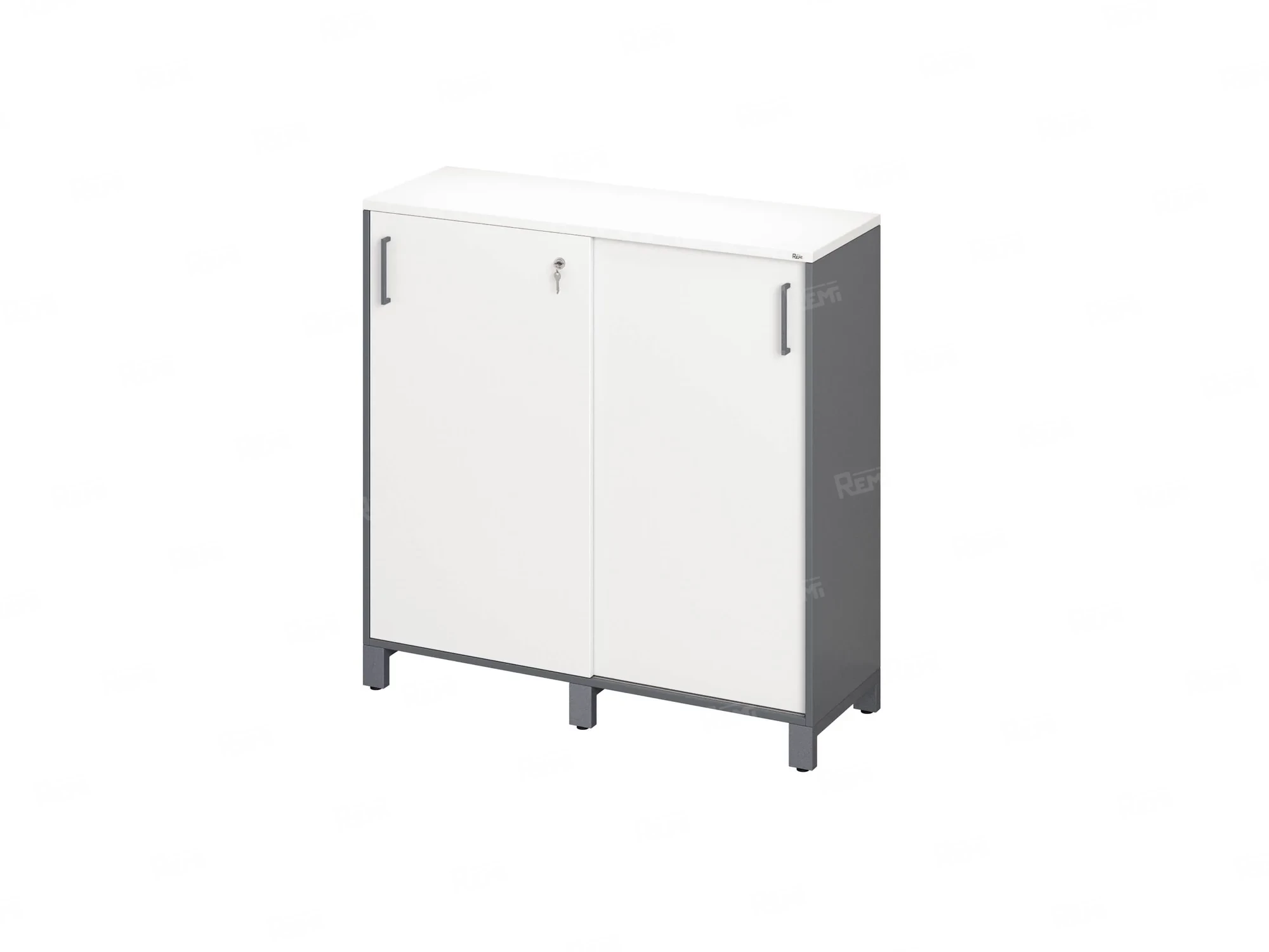 Шкаф-купе низкий, 3 полки 1200x420x1200 RM128-120x42 Белый/Серый