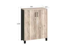 Шкаф распашной, 3 уровня 900x420x1200 RM149-90x42 Дуб Маувелла/Черный