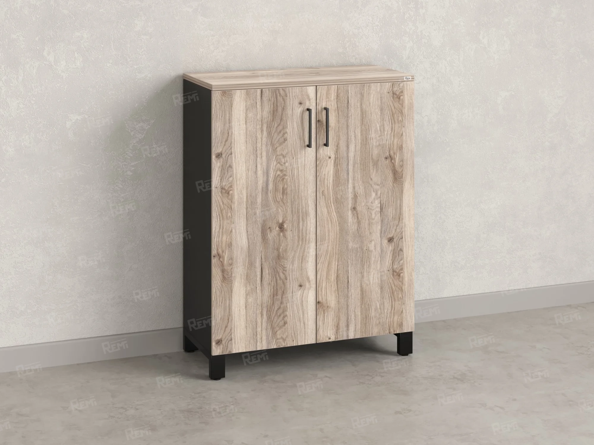 Шкаф распашной, 3 уровня 900x420x1200 RM149-90x42 Дуб Маувелла/Черный