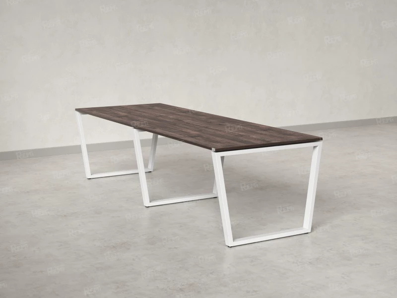 Cтол для переговоров, на V-обазном каркасе 2600x1000x750 RM082-260x100 Дуб Апрельский шоколад/Белый