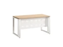 Стол прямой на О-образных опорах с металлическим экраном 2000x700x750 RM042-20x7 Вяз Швейцарский светлый/Белый