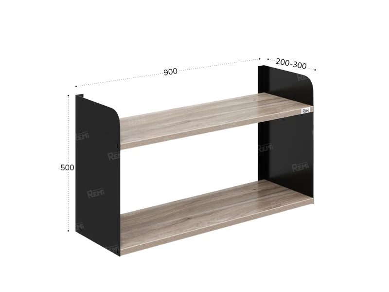 Полка настенная 900x200x500 RM190-90x20 Дуб Маувелла/Черный