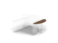 BRL RB026-130х40 Приставной элемент для 2 столов с перегородкой (без опоры) 1300х400х28 Орех Вармия