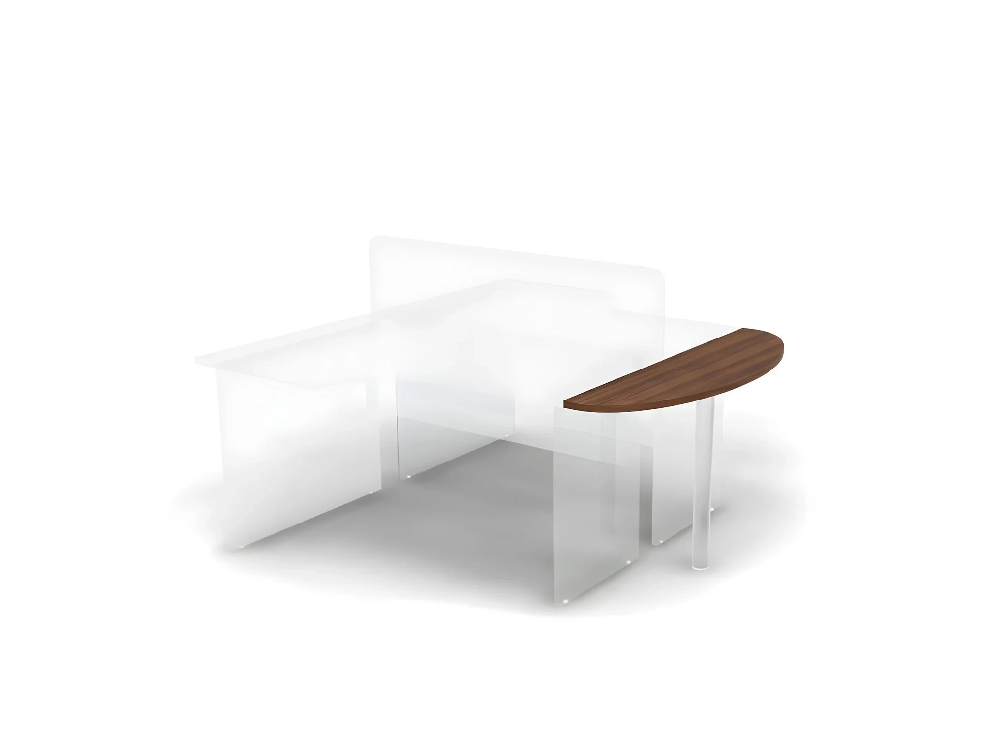 BRL RB026-130х40 Приставной элемент для 2 столов с перегородкой (без опоры) 1300х400х28 Орех Вармия