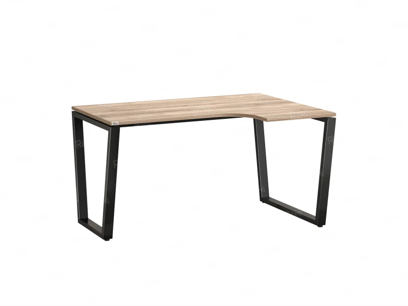 Стол угловой, U-опора, правый 1400x600/900x750, RM050-14x6-9 Дуб Маувелла/Черный