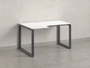 Стол угловой, О-опора, левый 1400x800/1000x750, RM055-14x8-10 Белый/Серый