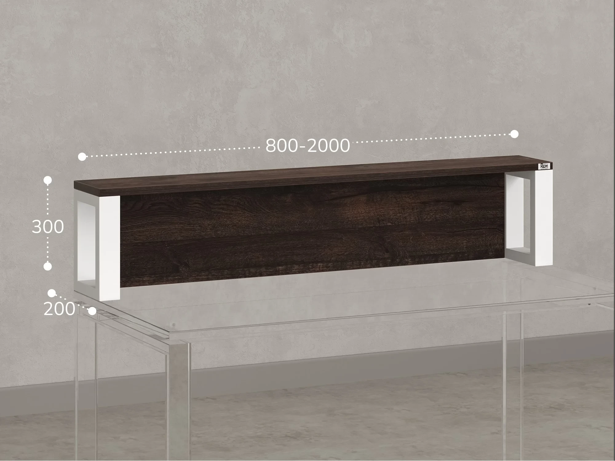 Надстройка для стола 1200x200x300 RM208-120x40 Дуб Апрельский Шоколадный/Белый