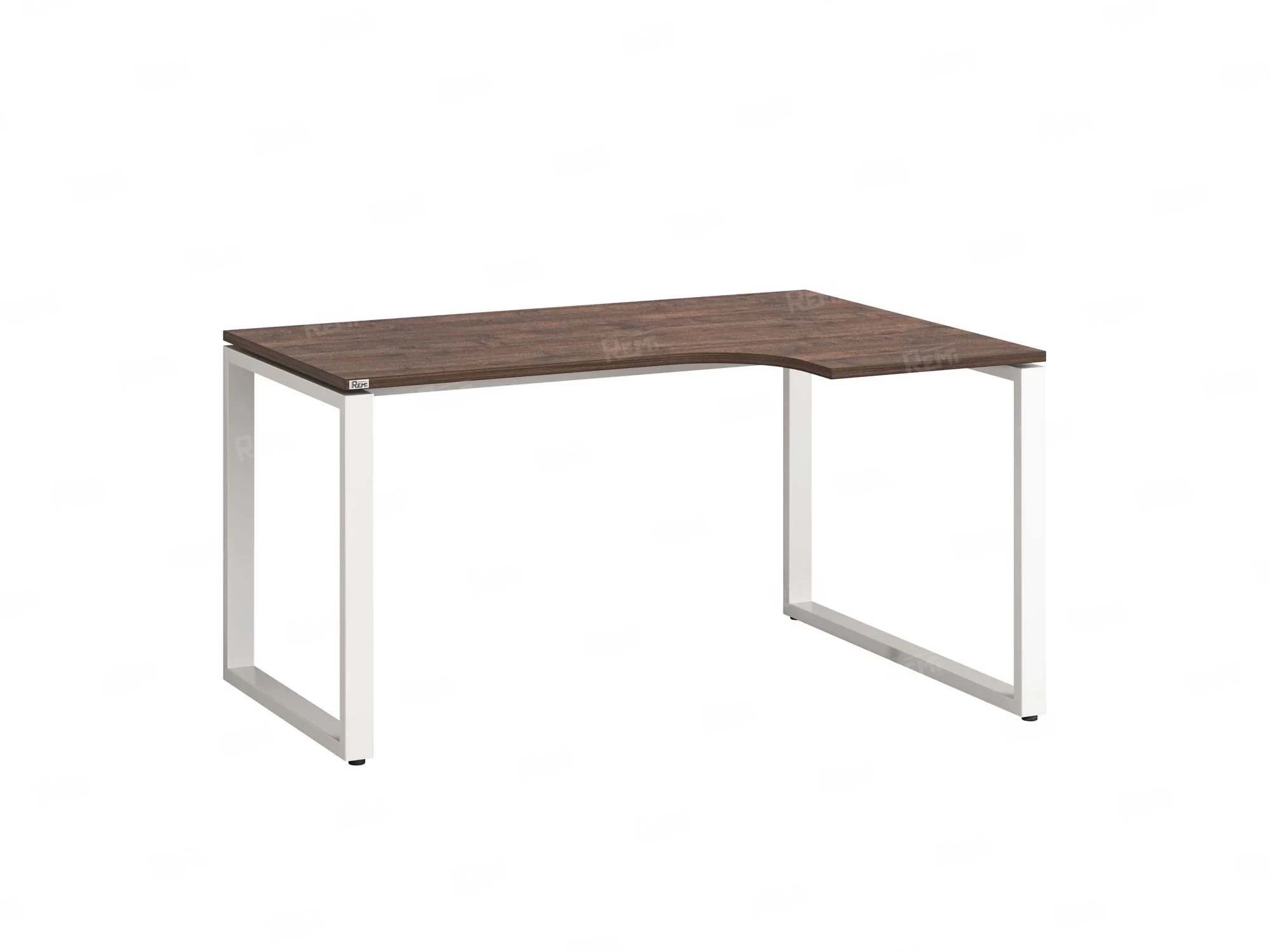 Стол угловой, О-опора, правый 1400x900/1200x750, RM054-14x9-12 Дуб Апрельский шоколад/Белый