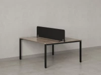 Бенч-система, 2 рабочих места, с одним тканевым экраном 1400x1600x750 RM165-1-14x16 Дуб Маувелла/Черный