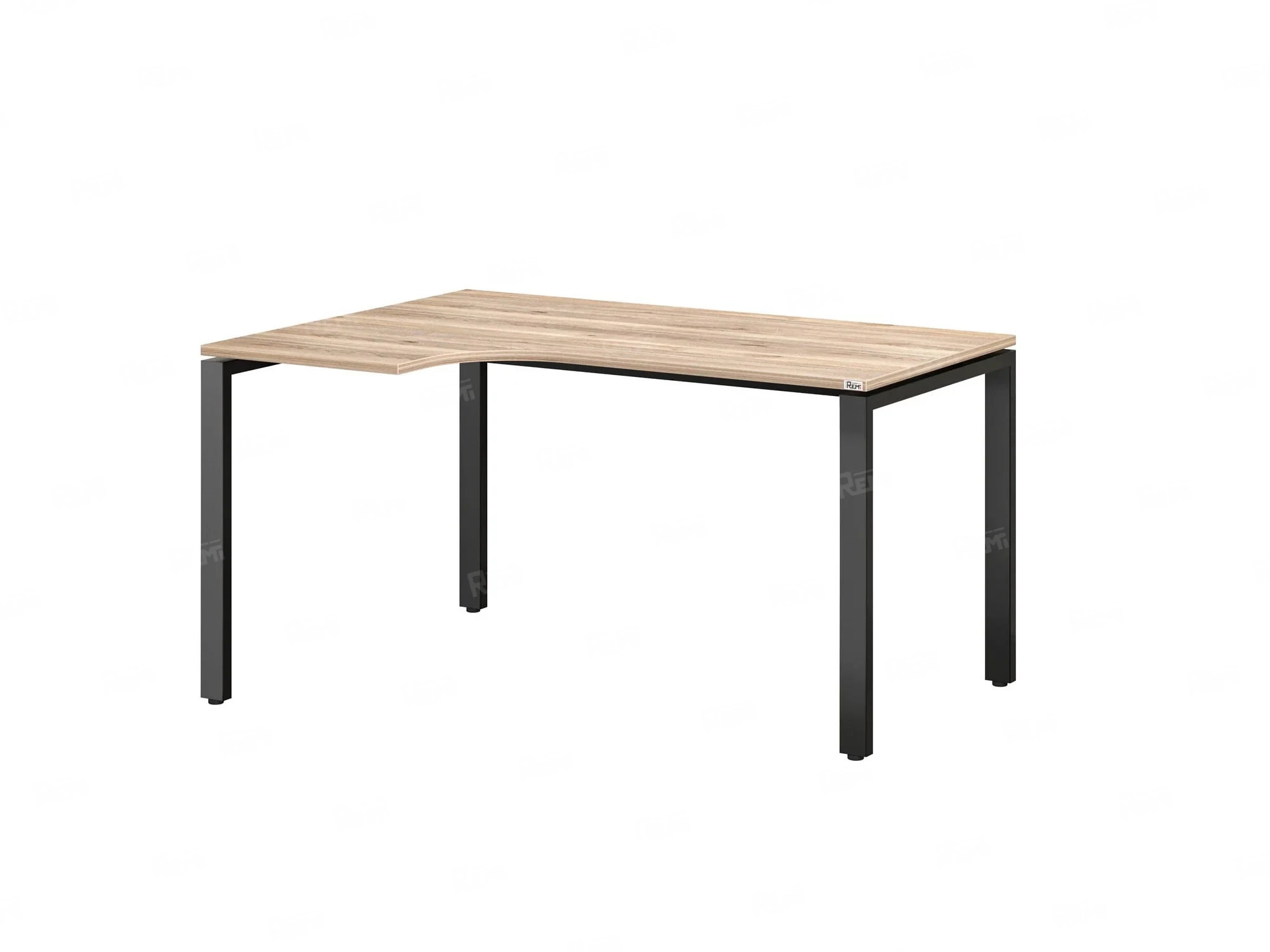 Стол угловой, П-опора, левый 1600x600/900x750, RM053-16x6-9 Дуб Маувелла/Черный