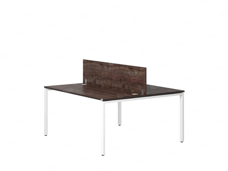 Бенч-система, 2 рабочих места, с одним экраном ЛДСП 1000x1200x750 RM165-2-10x12 Дуб Апрельский шоколад/Белый