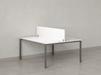 Бенч-система, 2 рабочих места, с одним экраном ЛДСП 1400x1400x750 RM165-2-14x14 Белый/Серый