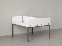 Бенч-система, 2 рабочих места, 5 ЛДСП экранов 1800x1200x750 RM165-4-18x12 Белый/Серый