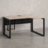 Стол угловой, экран металл, О-опора, правый 1800x600/900x750, RM057-18x6-9 Дуб Маувелла/Черный