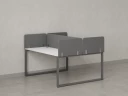 Бенч-система, 2 рабочих места, 5 тканевых экранов 1400x1400x750 RM169-3-14x14 Белый/Серый