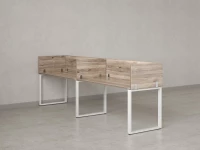 Бенч-система в 1 ряд, 2 рабочих места 5 ЛДСП экранов 2000x800x750 RM168-2-20x8 Дуб Маувелла/Белый