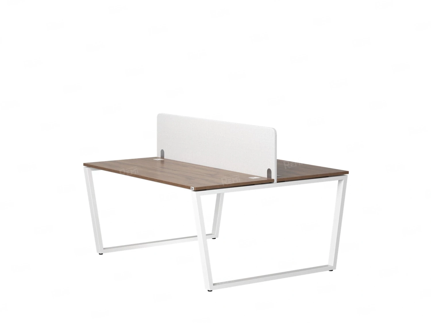 Бенч-система, 2 рабочих места, с одним тканевым экраном 1200x1200x750 RM172-1-12x12 Дуб Юстус/Белый