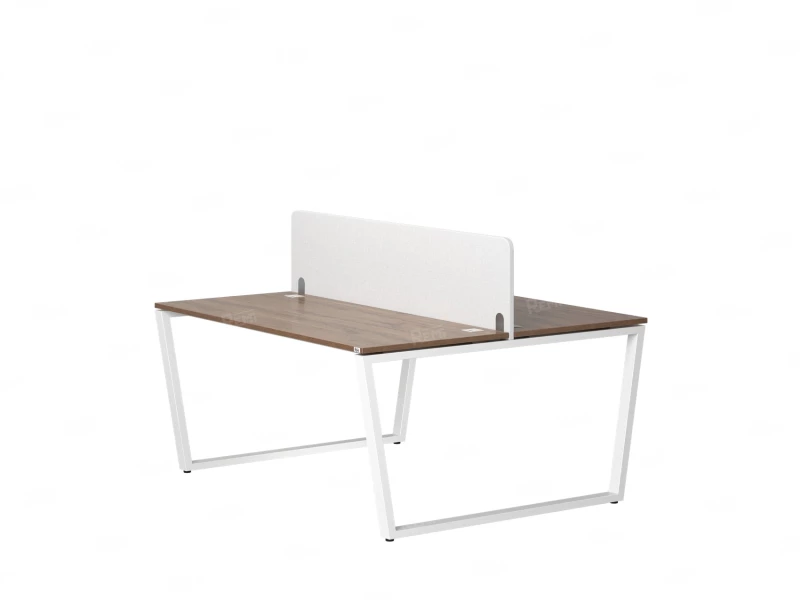 Бенч-система, 2 рабочих места, с одним тканевым экраном 1200x1200x750 RM172-1-12x12 Дуб Юстус/Белый