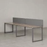 Бенч-система в 1 ряд, 2 рабочих места 2 тканевых экранов 2700x700x750 RM168-3-27x7 Дуб Маувелла/Серый