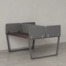 Бенч-система, 2 рабочих места, 5 тканевых экранов 1000x1200x750 RM172-3-10x12 Дуб Апрельский шоколад/Серый