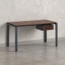 Стол прямой с подвесной тумбой, П-опора 1600x600x750 RM038-16x6 Дуб Апрельский шоколад/Серый