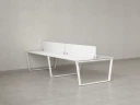 Бенч-система, 4 рабочих места, на U-образных опорах, 2 тканевых экранов 2000x1400x750 RM173-3-10x14 Белый/Белый