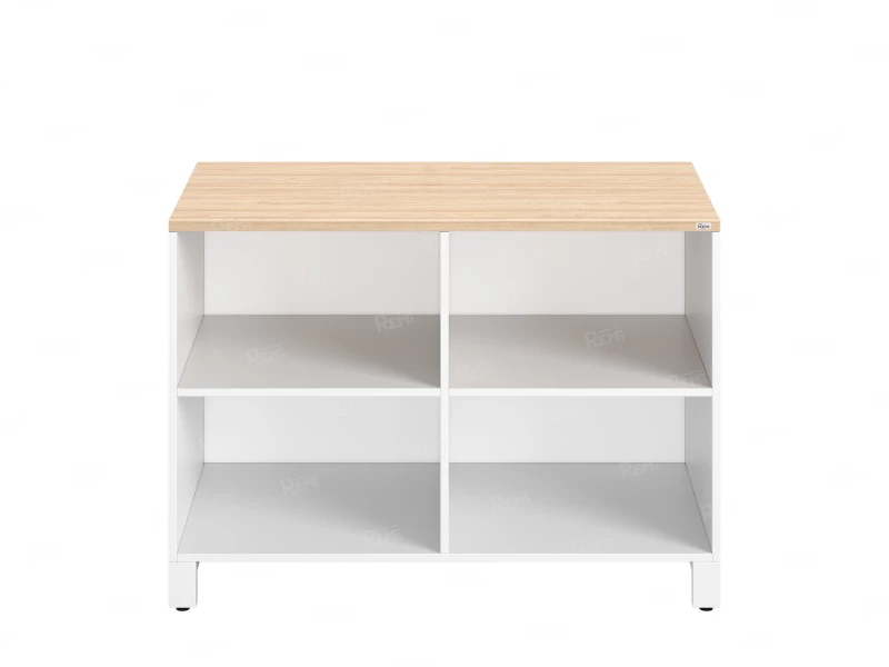 Стеллаж низкий, 4 ячейки 1200х600х850 RM145-12x6 Вяз Швейцарский светлый/Белый